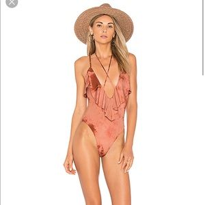 Blue Life Ruffled Romance One Piece Papaya Tie Dye